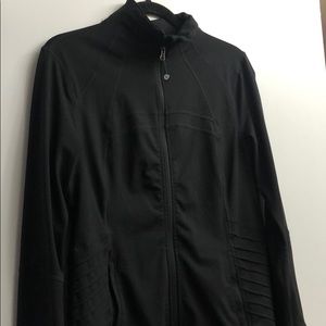 Black zip-up workout athletic jacket size medium
